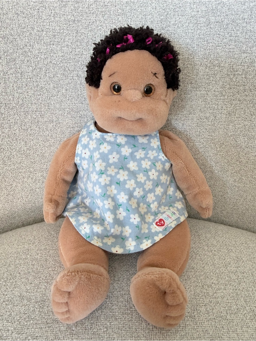 Vintage Ty Beanie Kids “Cutie”plush doll with dress